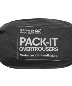 Ladies Trousers & Shorts Regatta Ladies Pack It Waterproof Overtrousers RWW158 -BLACK