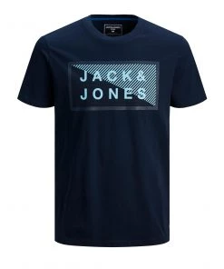 Mens Plus Size Jack & Jones JCOSHAWN Plus Size Tee -NAVY BLAZER