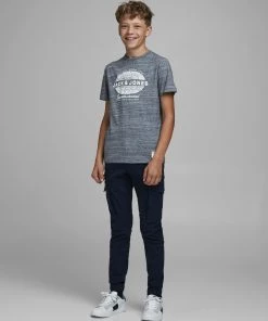 Jack & Jones JNR Jack & Jones JJ30GRAPHIC Boys Tee -NAVY Kids Polos, Tees, & Shirts