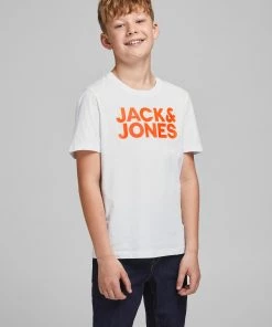 Jack & Jones JNR Jack & Jones JCODENNIS Boys Tee -WHITE