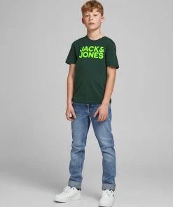 Jack & Jones JNR Jack & Jones JCODENNIS Boys Tee -DARK SPRUCE Kids Polos, Tees, & Shirts