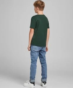 Jack & Jones JNR Jack & Jones JCODENNIS Boys Tee -DARK SPRUCE Kids Polos, Tees, & Shirts