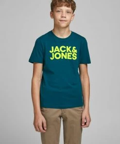 Jack & Jones JNR Kids Polos, Tees, & Shirts Jack & Jones JCODENNIS Boys Tee -SAILOR BLUE