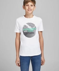 Jack & Jones JNR Kids Polos, Tees, & Shirts Jack & Jones JCOBOOSTER Boys Tee -WHITE