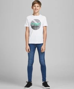 Jack & Jones JNR Kids Polos, Tees, & Shirts Jack & Jones JCOBOOSTER Boys Tee -WHITE