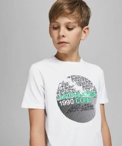 Jack & Jones JNR Kids Polos, Tees, & Shirts Jack & Jones JCOBOOSTER Boys Tee -WHITE