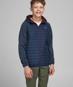 Jack & Jones JNR Jack & Jones JJEMULTI Boys Hybrid Jacket -NAVY Kids Jackets & Bodywarmers