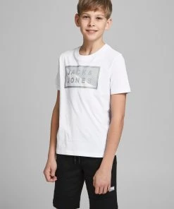 Jack & Jones JNR Jack & Jones JCOSHAWN Boys Tee -WHITE