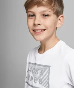 Jack & Jones JNR Jack & Jones JCOSHAWN Boys Tee -WHITE