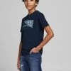Jack & Jones JNR Jack & Jones JCOSHAWN Boys Tee -NAVY BLAZER Kids Polos, Tees, & Shirts