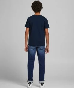Jack & Jones JNR Jack & Jones JCOSHAWN Boys Tee -NAVY BLAZER Kids Polos, Tees, & Shirts