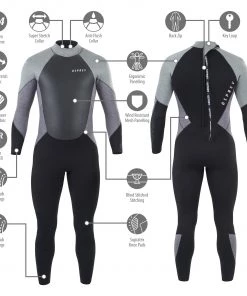 Osprey Zero 5/4mm Mens Full Wetsuit -GREY All