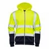 Supertouch 2 Tone Hi Vis Full Zip Hoody -YELLOW/NAVY