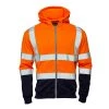 Supertouch 2 Tone Hi Vis Full Zip Hoody -ORANGE/NAVY All