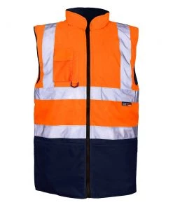 Supertouch 2 Tone Hi Vis Bodywarmer -ORANGE/NAVY All