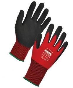 All Pawa PG122 Dextrous Work Glove Black Red
