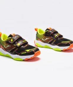 JOMA Kids Aton Velcro Runner ATONS2101V -BLACK/ORANGE Kids Footwear
