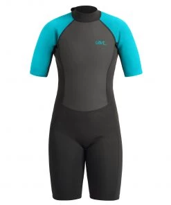 All Urban Beach Ladies Sailfin Shortie Wetsuit -AQUA