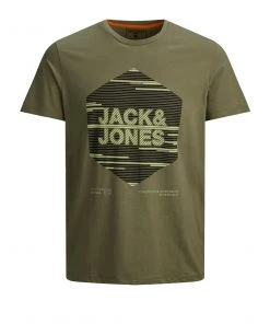 Jack & Jones JCOKOPA Tee -LICHEN Mens Polos, Tees & Shirts