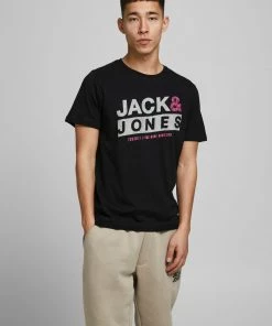 Mens Polos, Tees & Shirts Jack & Jones JCOLIQUID Tee -BLACK