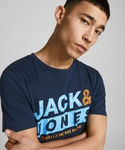 Jack & Jones JCOLIQUID Tee -NAVY BLAZER