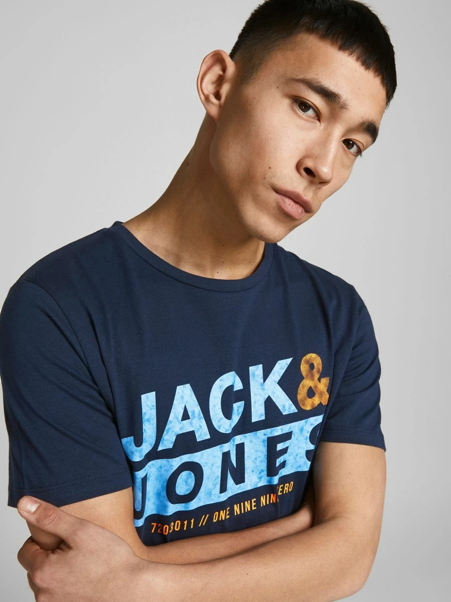 Jack & Jones JCOLIQUID Tee -NAVY BLAZER