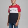 Jack & Jones JNR Jack & Jones JJELOGOBLOCK Boys Tee -TANGO RED