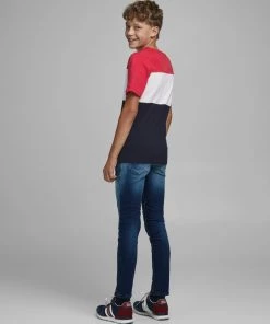 Jack & Jones JNR Jack & Jones JJELOGOBLOCK Boys Tee -TANGO RED