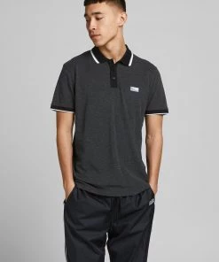 Jack & Jones JCOCHARMING TURK Polo -BLACK Mens Polos, Tees & Shirts