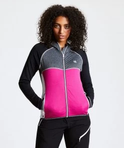 Dare2B Ladies Courteous Stretch Jacket -BLACK/PINK