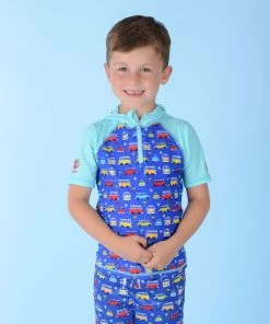 Volkswagen Kids Hooded Rash Vest -BLUE Swimwear