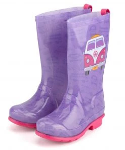 Kids Puddlesuits Volkswagen Kids Wellie Boots -PURPLE
