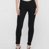 Ladies Jeans Jacqueline De Yong NEWNIKKI Regular Waist Skinny Fit Jeans -BLACK