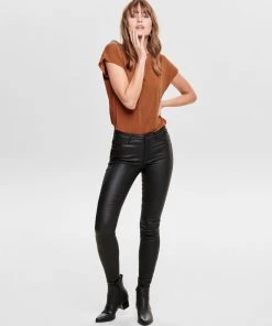 Ladies Trousers & Shorts Jacqueline De Yong NEWTHUNDER Leather-Look Trousers