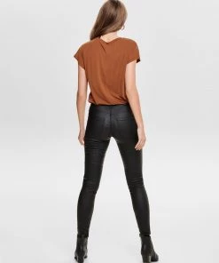 Ladies Trousers & Shorts Jacqueline De Yong NEWTHUNDER Leather-Look Trousers