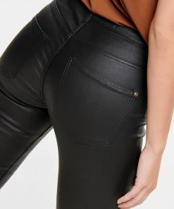 Ladies Trousers & Shorts Jacqueline De Yong NEWTHUNDER Leather-Look Trousers