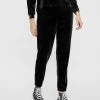 Ladies Trousers & Shorts Pieces GIGI High Waisted Velour Trousers -BLACK