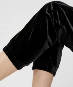 Ladies Trousers & Shorts Pieces GIGI High Waisted Velour Trousers -BLACK