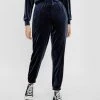 Pieces GIGI High Waisted Velour Trousers -NAVY BLAZER (XS, M Only)