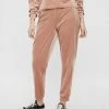 Ladies Trousers & Shorts Pieces GIGI High Waisted Velour Trousers -ROSE