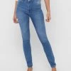 Ladies Jeans Jacqueline De Yong NEWNIKKI High Waist Skinny Fit Jeans -LIGHT WASH
