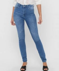 Ladies Jeans Jacqueline De Yong NEWNIKKI High Waist Skinny Fit Jeans -LIGHT WASH