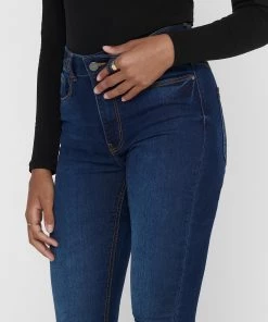 Ladies Jeans Jacqueline De Yong NEWNIKKI High Waist Skinny Fit Jeans -MID WASH