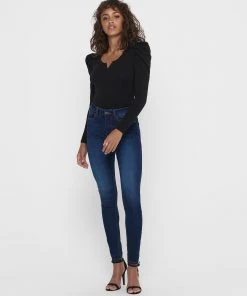 Ladies Jeans Jacqueline De Yong NEWNIKKI High Waist Skinny Fit Jeans -MID WASH