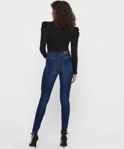Ladies Jeans Jacqueline De Yong NEWNIKKI High Waist Skinny Fit Jeans -MID WASH