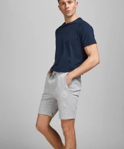Mens Sportswear & Fitness Jack & Jones JJIShark Sweat Shorts -LIGHT GREY MELANGE