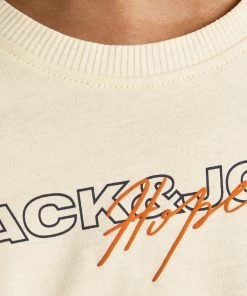 Jack & Jones JNR Jack & Jones JORTROPIEASY Boys Tee -CREAM Kids Polos, Tees, & Shirts