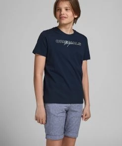 Jack & Jones JNR Jack & Jones JORTROPIEASY Boys Tee -NAVY BLAZER Kids Polos, Tees, & Shirts