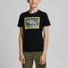 Jack & Jones JNR Jack & Jones FIKES Boys Tee -BLACK Kids Polos, Tees, & Shirts