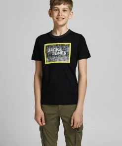 Jack & Jones JNR Jack & Jones FIKES Boys Tee -BLACK Kids Polos, Tees, & Shirts